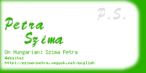 petra szima business card